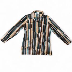 Retro Striped Button-Up Shirt